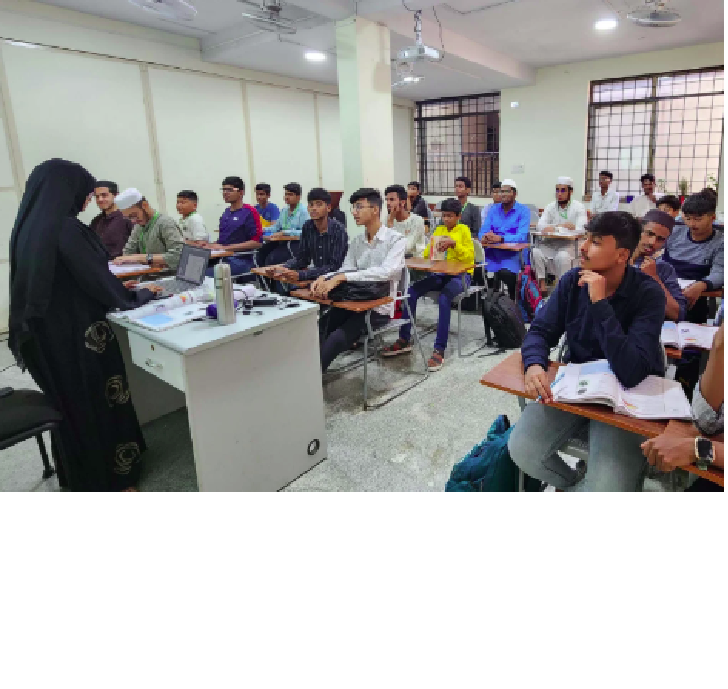 Students attending a classroom lesson